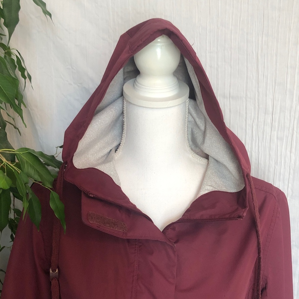 MOUNTAIN WAREHOUSE size 8 waterproof hooded zip up raincoat jacket 3/4 length - Picture 2 of 16